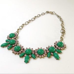 J Crew Statement Necklace - Green and Violet